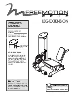 Freemotion EPIC LEG EXTENSION Owner'S Manual preview
