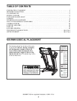 Preview for 2 page of Freemotion Freemotion 730 User Manual