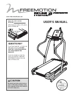 Preview for 1 page of Freemotion INCLINE TRAINER X3 INTERACTIVE User Manual