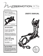 Предварительный просмотр 1 страницы Freemotion SFEL16009.0 User Manual