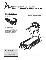 Preview for 1 page of Freemotion t7.5 User Manual