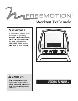 Preview for 1 page of Freemotion Workout TV Console User Manual