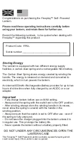 Preview for 2 page of Freeplay FPSL User Manual