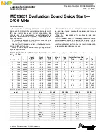 Freescale Semiconductor MC13851 Quick Start предпросмотр