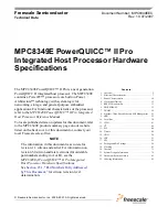 Preview for 1 page of Freescale Semiconductor MPC8349E PowerQUICC II Pro Hardware Specifications