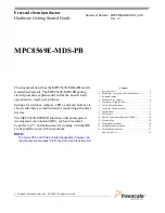 Preview for 1 page of Freescale Semiconductor MPC8569E-MDS-PB Hardware Getting Started Manual