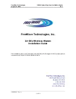 Preview for 1 page of FreeWave 2.4 GHz Wireless Modem Installation Manual