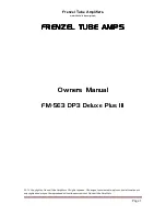 FRENZEL FM-5E3 DP3 Deluxe Plus III Owner'S Manual preview