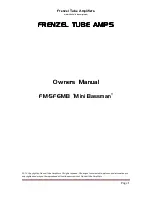 FRENZEL FM-5F6MB Mini Bassman Owner'S Manual preview
