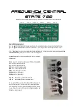 Предварительный просмотр 1 страницы Frequency Central State 700 Build Documentation