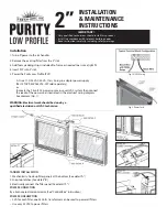 Fresh-Aire UV PURITY LOW PROFILE Installation & Maintenance Instructions предпросмотр