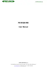 Предварительный просмотр 1 страницы Freund FE-W826-WD User Manual