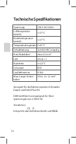 Предварительный просмотр 74 страницы Frico 276542 Manual