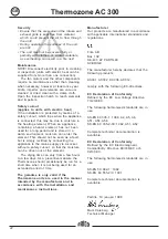 Preview for 22 page of Frico Thermozone AC 300 Installation And Operating Instructions Manual