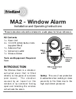 Предварительный просмотр 1 страницы FRIEDLAND MA2 Installation And Operating Instructions