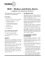 FRIEDLAND MA7 Installation And Operating Instructions предпросмотр