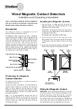 FRIEDLAND Magnetic Contact Installation And Operating Instructions preview