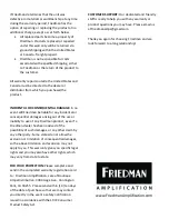 Preview for 8 page of Friedman BE-50 deluxe Instruction Manual