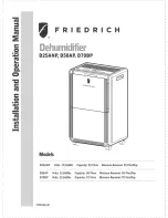 Friedrich D25ANP Installation & Operation Manual preview
