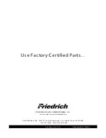 Предварительный просмотр 24 страницы Friedrich D30C Service And Parts Manual