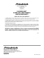 Предварительный просмотр 16 страницы Friedrich HAZARDGARD SH15L30-B Service & Parts Manual