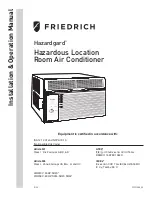 Friedrich Hazardgard SH20M50B Installation & Operation Manual предпросмотр