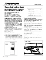 Preview for 1 page of Friedrich PDXRC Operating Instructions