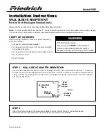 Preview for 1 page of Friedrich PXSE Installation Instructions