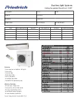 Предварительный просмотр 1 страницы Friedrich S36YF Specification Sheet