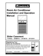 Предварительный просмотр 1 страницы Friedrich SV08A10 Installation And Operation Manual