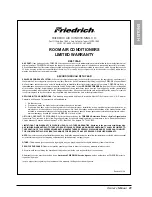 Предварительный просмотр 21 страницы Friedrich SV08A10A Installation And Operation Manual