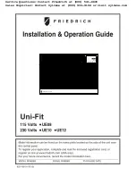 Friedrich UE08 Installation & Operating Manual предпросмотр