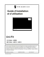 Предварительный просмотр 20 страницы Friedrich UE08 Installation & Operating Manual