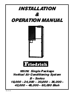 Предварительный просмотр 1 страницы Friedrich Vert-I-Pak VEB18K05 Installation And Operation Manual