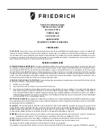 Предварительный просмотр 63 страницы Friedrich WallMaster WCT08 Installation And Operation Manual