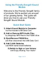 Preview for 2 page of Friendly Songs Sound Module User Manual