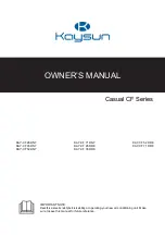 Frigicoll Kaysun Casual CF Series Owner'S Manual preview