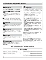 Preview for 2 page of Frigidaire 137338500A Use & Care Manual