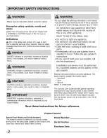 Preview for 2 page of Frigidaire 137408600C Use & Care Manual