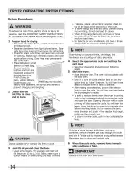 Preview for 14 page of Frigidaire 137408600C Use & Care Manual