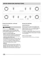 Preview for 16 page of Frigidaire 137408600C Use & Care Manual