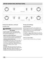 Предварительный просмотр 16 страницы Frigidaire 137408600C Use & Care Manual