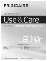 Preview for 1 page of Frigidaire 241607805 Use & Care Manual