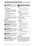 Preview for 2 page of Frigidaire 241857202 Use & Care Manual