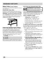 Preview for 26 page of Frigidaire 242046800 Use And Care Manual