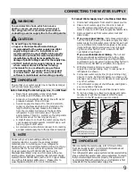 Preview for 9 page of Frigidaire 242108500 Important Safety Instructions Manual