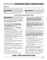 Preview for 3 page of Frigidaire 316495054 Use & Care Manual