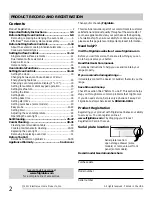 Preview for 2 page of Frigidaire 316902223 Use & Care Manual