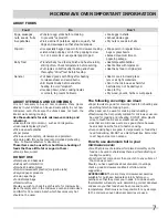 Preview for 7 page of Frigidaire 318205149 Use & Care Manual