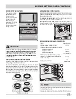 Preview for 21 page of Frigidaire 318205149 Use & Care Manual